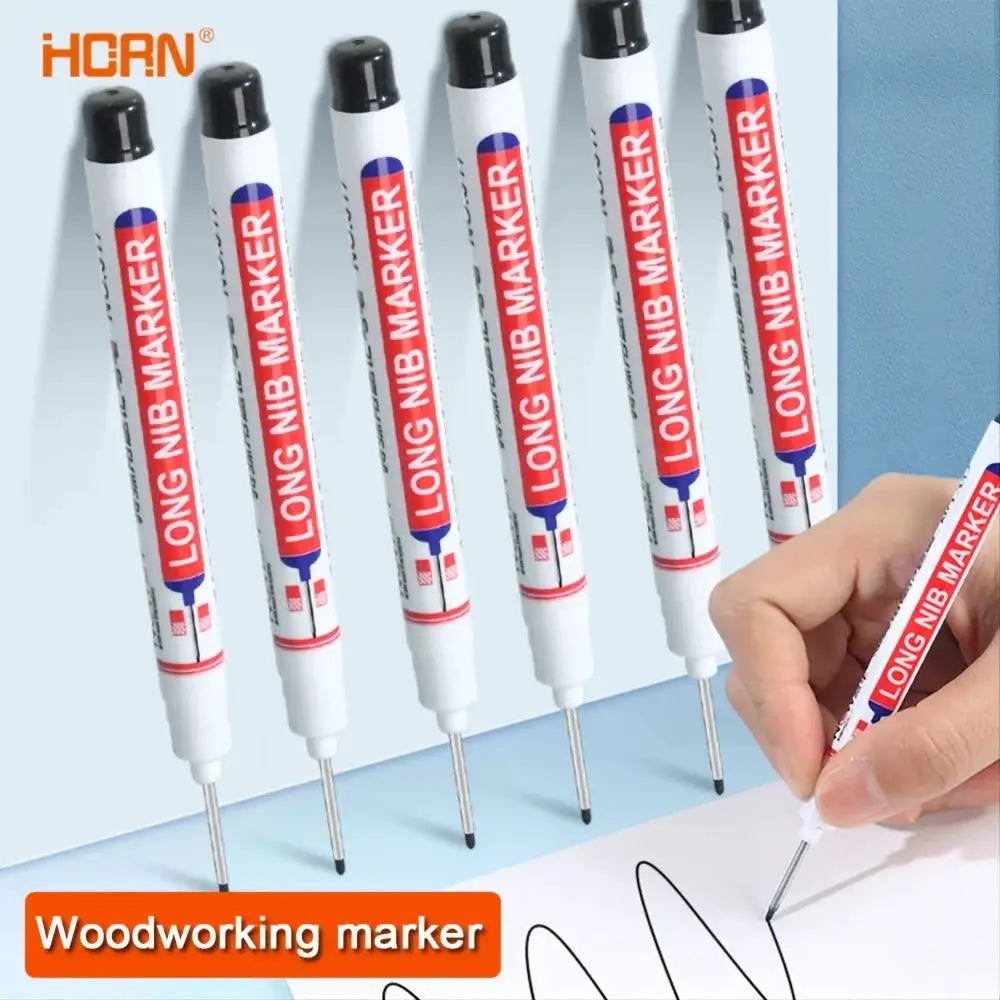 Ten Piece Set Multi Purpose Long Nib Marker Pens For 20mm Deep Hole Metal Perforating Waterproof Woodworking Decor Tool