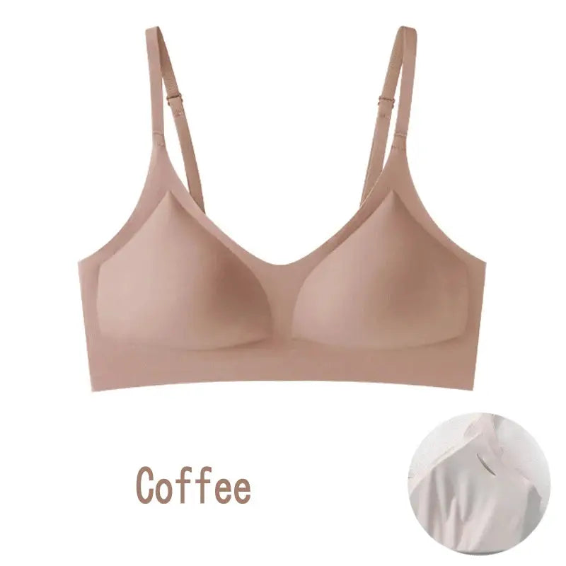 Women's seamless bra by Simples Market in coffee beige with smooth cups
