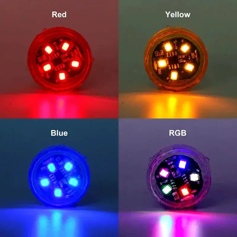 Universal LED car door safety warning lights by Simples Market, 4-color set (Red Yellow Blue RGB) with magnetic sensor