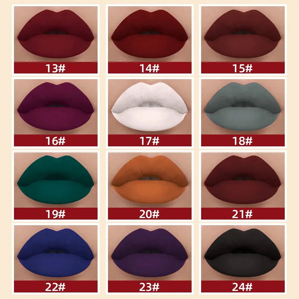 QIBEST Matte Liquid Lipstick Waterproof Long Lasting Velvet Lip Gloss Tint Tube Matte Nude Pigment Red Lipgloss Lips Makeup - Simples Market