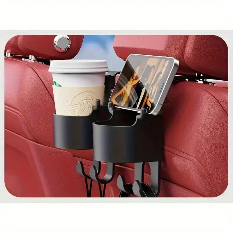 Multifunctional Car Backseat Organizer With Hooks Cup Holder And Storage Box Durable PP Material