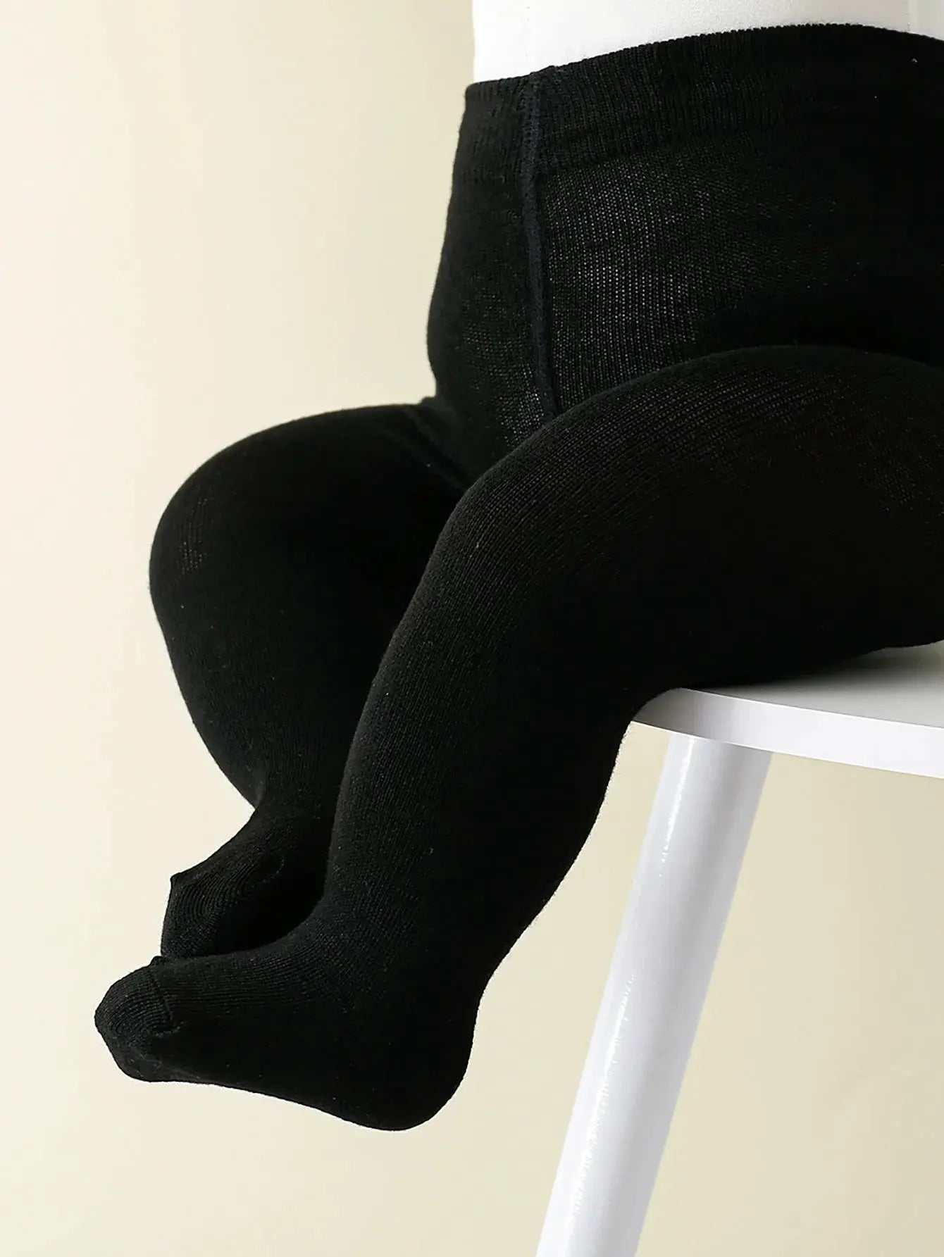 Infant Knitted Tights 1 Pair Traceable Cotton Leggings For Baby Girls 0 To 36 Months White Black