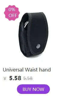 Universal waist hand clip, black nylon strap with snap button closure