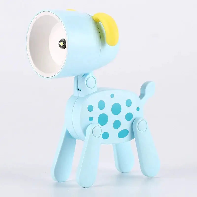 LED mini night light, blue dog/deer-shaped foldable desk lamp for kids' rooms
