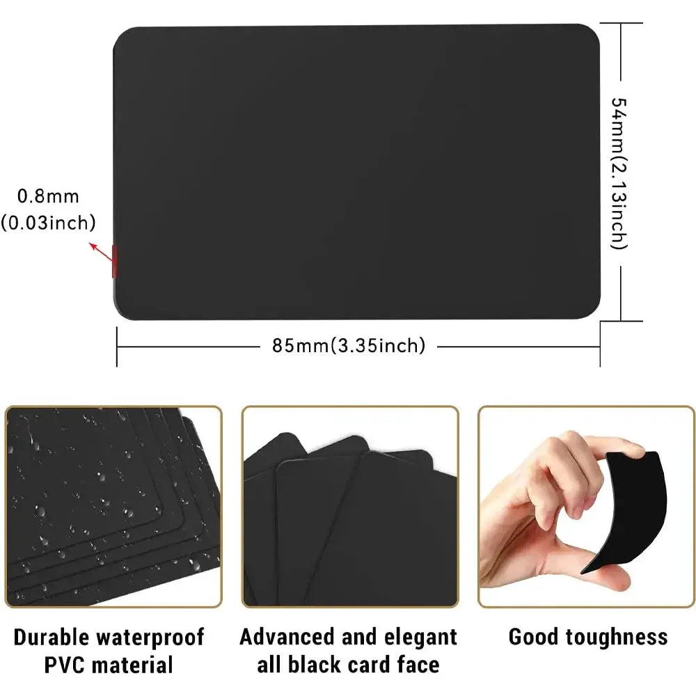 NTAG215 blank NFC cards, 5-10 pcs, black PVC, waterproof 13.56MHz, Simples Market