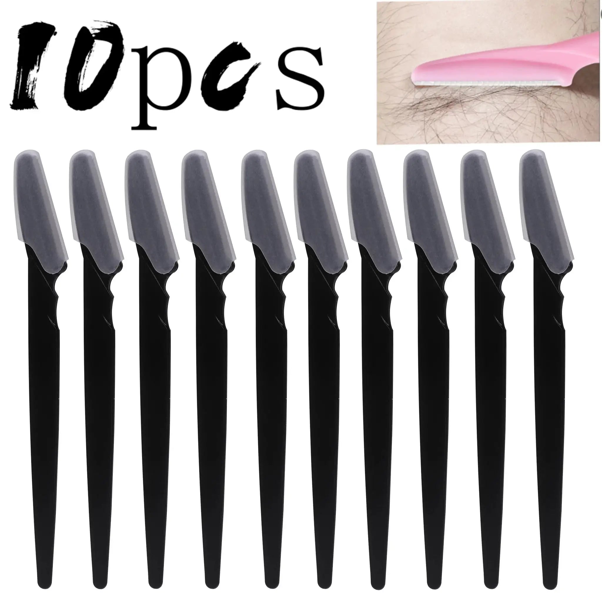 Brand Brow Razor Set Stainless Steel Eyebrow and Face Trimmer Protective Cover for Women and Men Safe Hair Removal