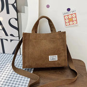 UrbanNest Corduroy Crossbody Tote Bag With Multiple Carry Options For Casual And Travel Use