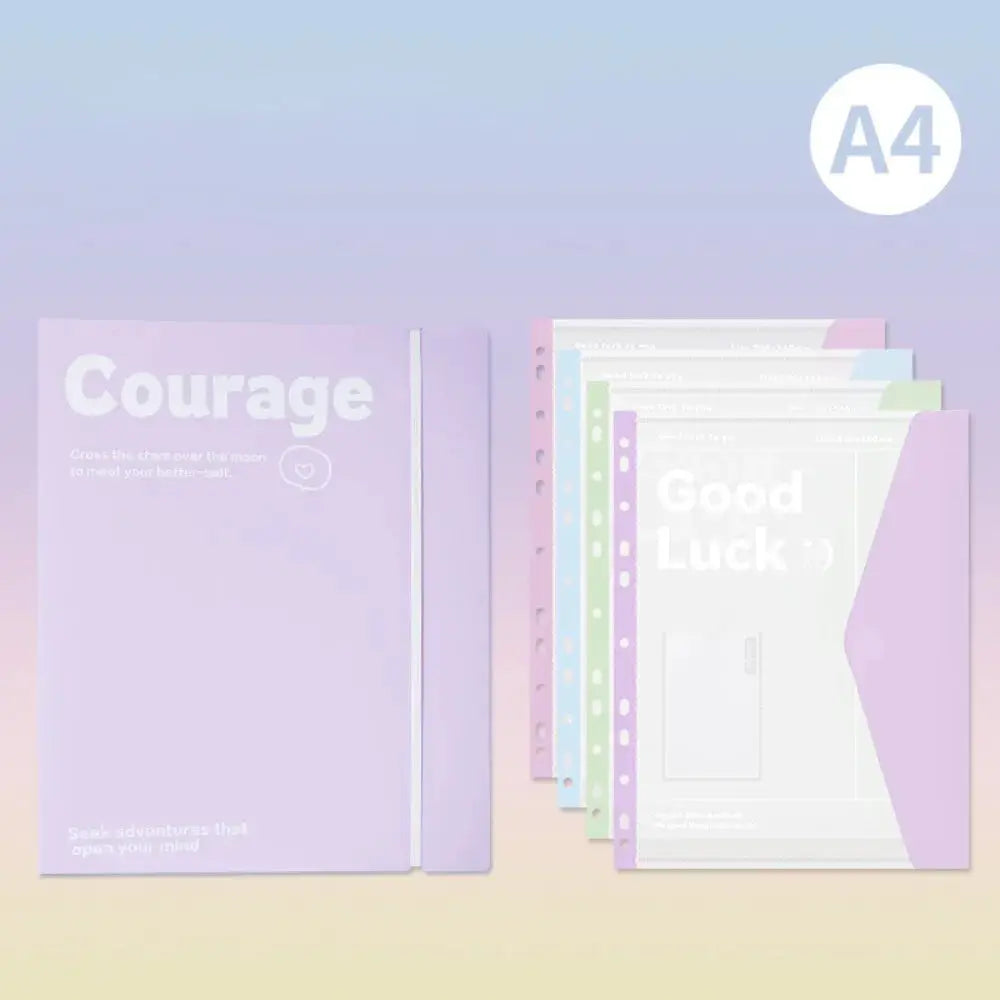 Simples Market INS Style A4 file folder set with transparent detachable data book in lavender and pastel dividers