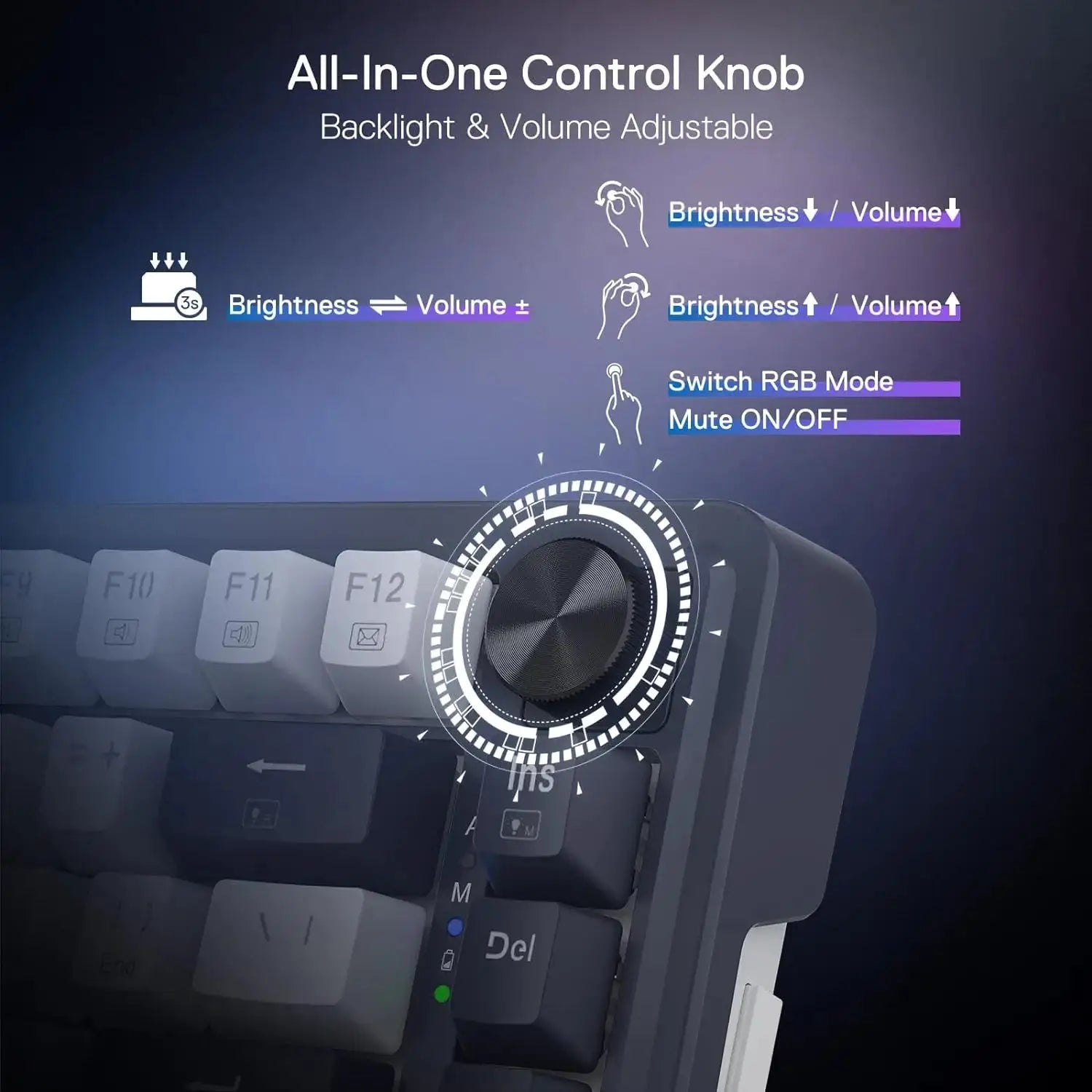 Redragon K673 PRO 75% wireless gasket RGB gaming keyboard with 81 keys and hot-swap red switch