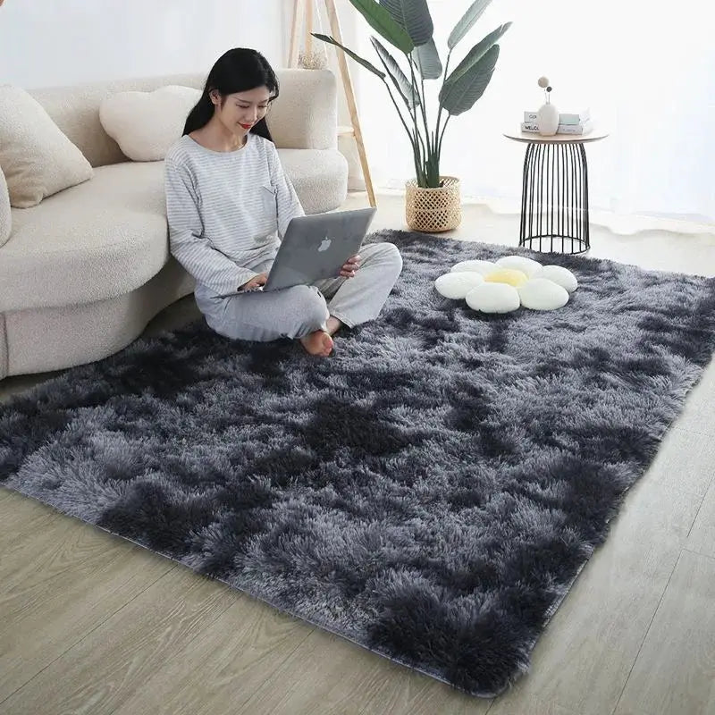 Kids shaggy dark-gray rug by Simples Market, large soft carpet for living room and bedroom