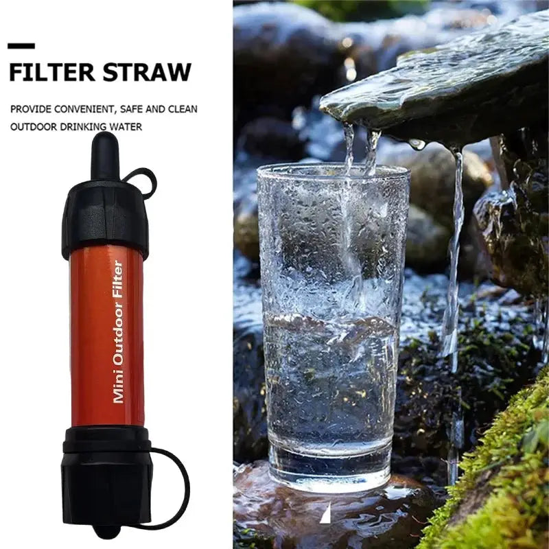 Portable Water Filter For Camping And Hiking Emergency Survival Disaster Preparedness Purifies Water On The Go