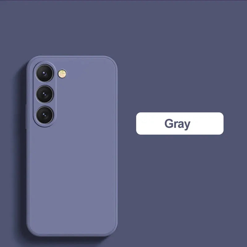 Simples Market gray square liquid-silicone case for Samsung Galaxy S26/S25/S24/S23/S22 Ultra
