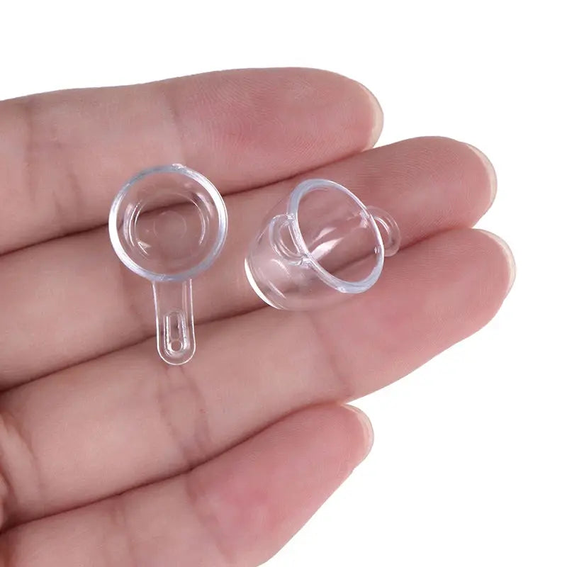 Seventeen Piece Transparent Dollhouse Kitchenware Set For DIY Pretend Play Miniature Cups Plates Dishes Bowls