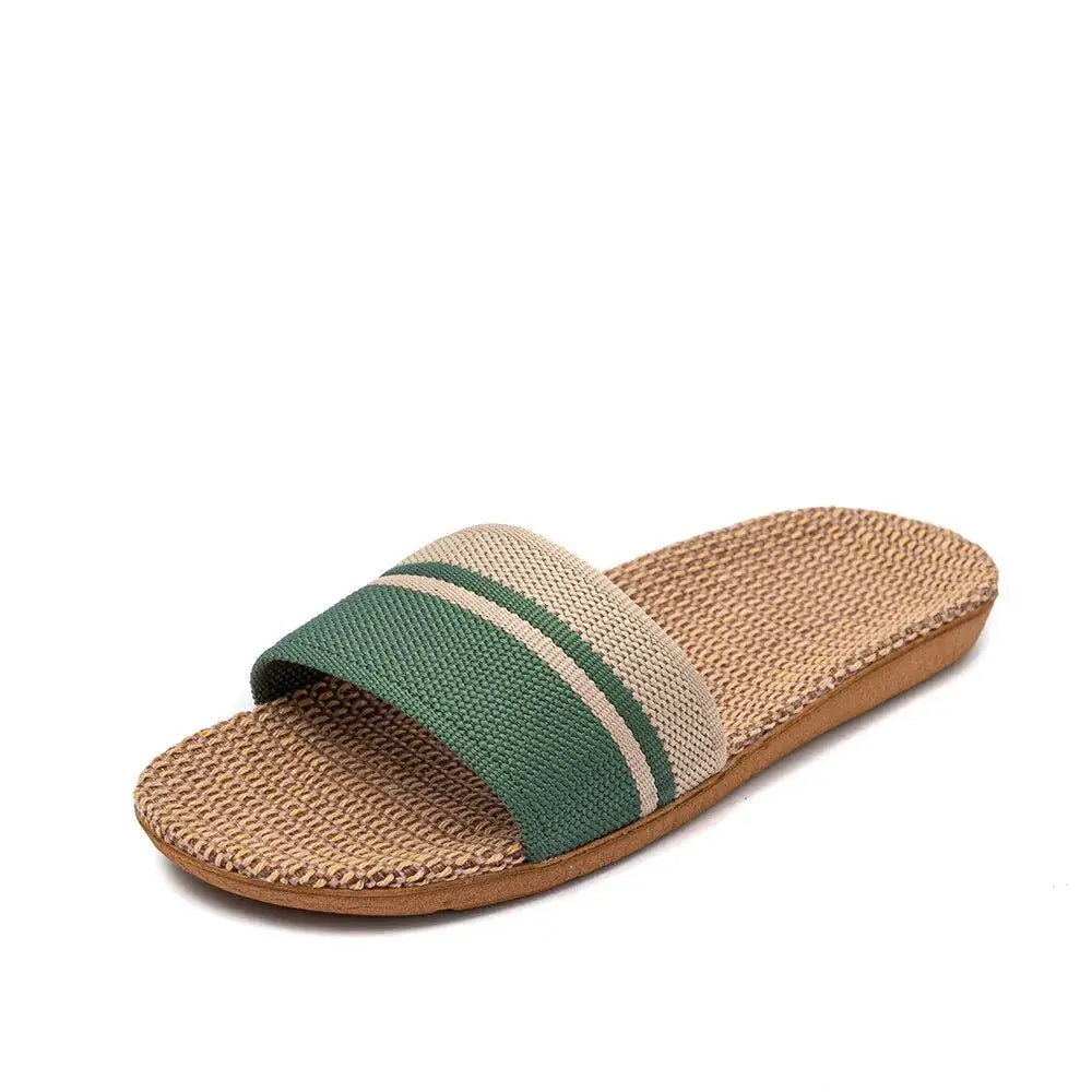 Summer Women Slippers Anti Slip Indoor Linen Lightweight Home Shoes Soft Hemp Upper EVA Outsole