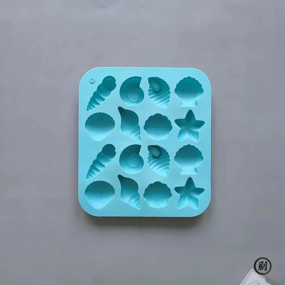 Chocolate Silicone Mold Shell Marine Animal Shape 3D 16 Cavities Candy Pudding Cake Decoration