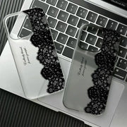 LaceGuard Black Lace Phone Case Shockproof Clear Protection for iPhone 11 to 17 Pro Max