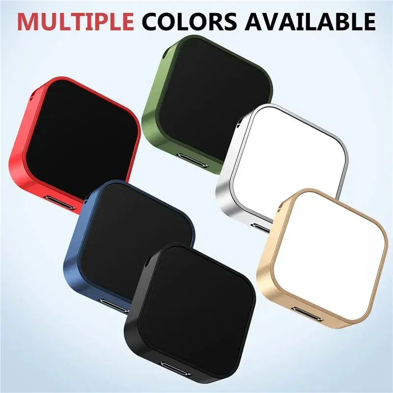Simples Market portable wireless Apple Watch charger in six colors with square black pad and colored frames