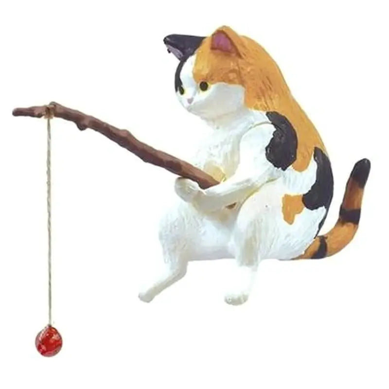 Cartoon Fishing Ornament Resin Figure For Aquarium Landscaping Decor Home And Office Decoration