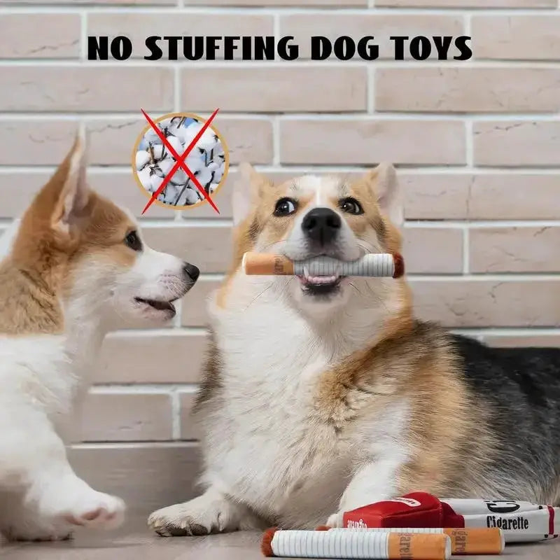 Simples Market funny interactive plush dog toy with cigarette-design chew for dogs