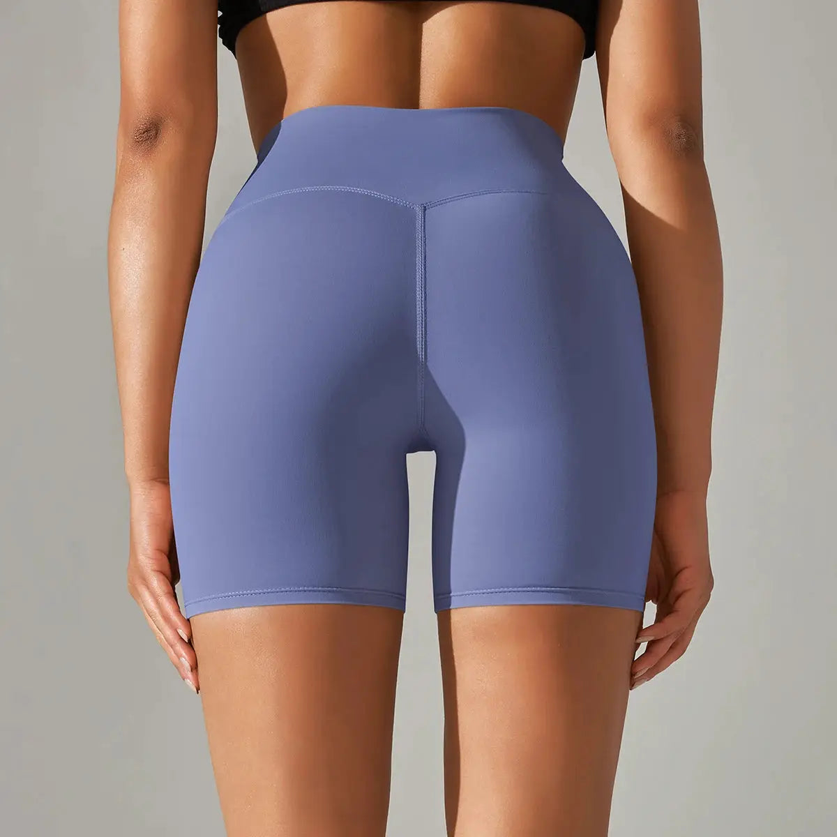 Women’s high-waist lavender-blue yoga shorts by Simples Market