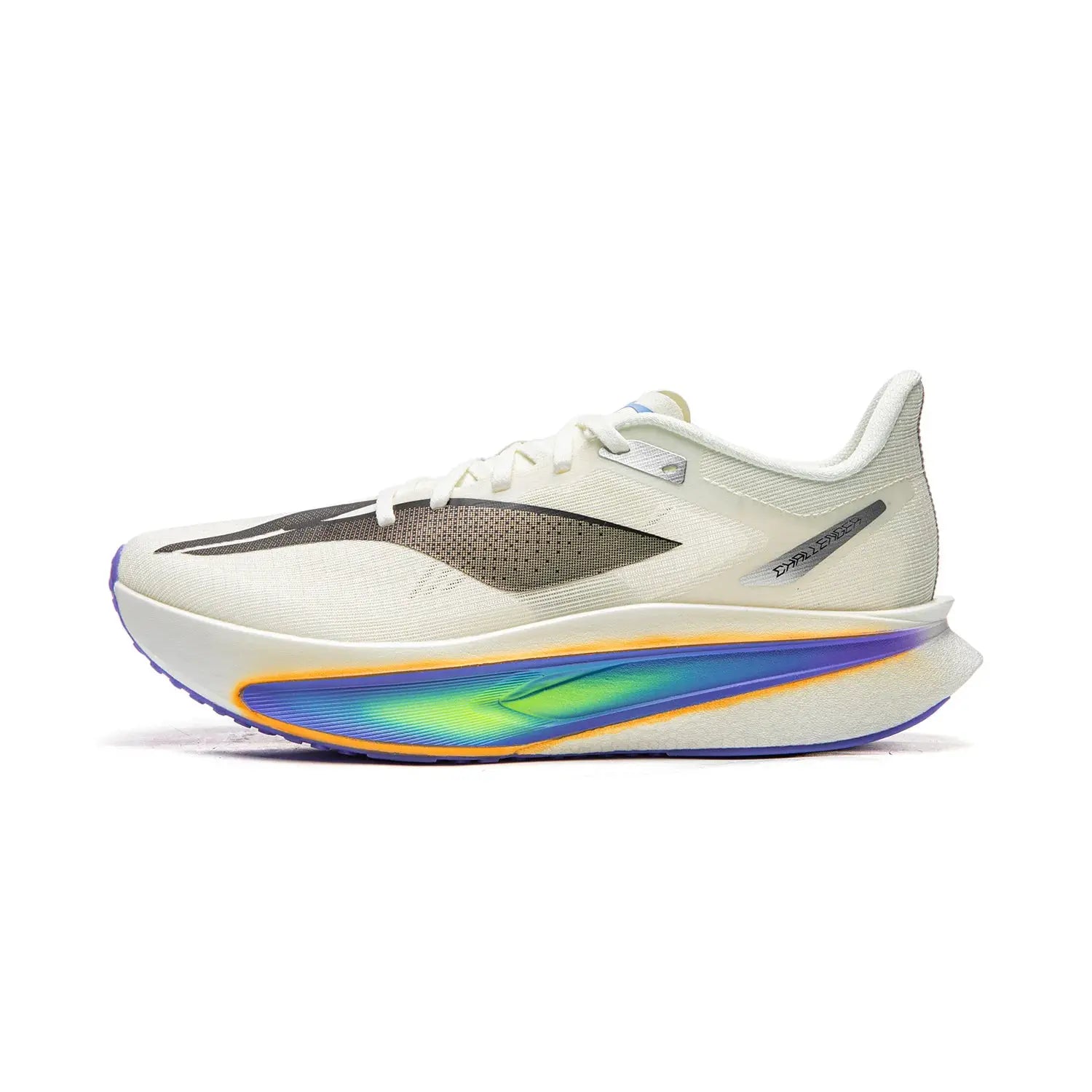 Li-Ning FEIDIAN 6 Challenger racing running shoes, white with rainbow gradient chunky midsole
