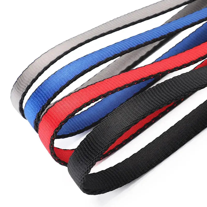Rock climbing sling belts set of 4 polyester belts in blue, red, gray and black