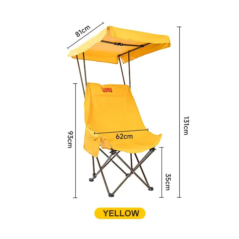Moon chair with canopy, yellow outdoor folding camping chair by Simples Market, portable