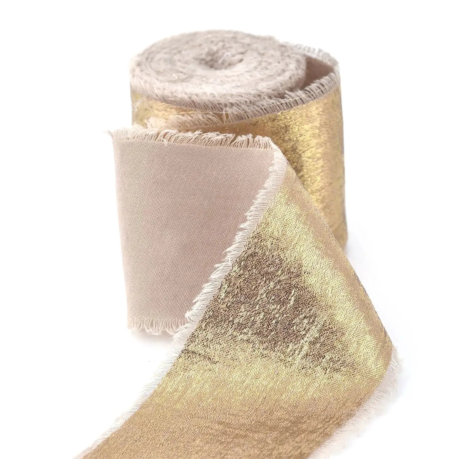 LuxeSilk 5M Silk Ribbon Roll Handmade Ripped Ribbon For Wedding Bouquets Gift Boxes And Decor