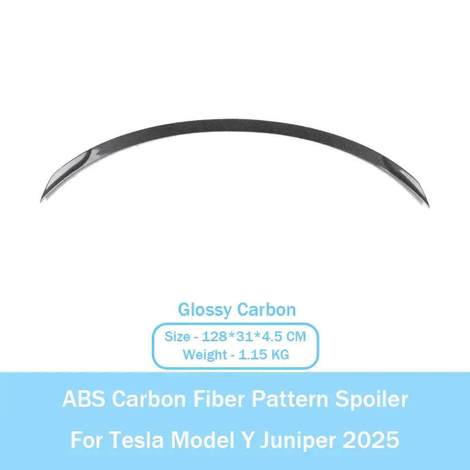 Simples Market ABS carbon fiber pattern spoiler for Tesla Model Y Juniper 2025, glossy trunk wing