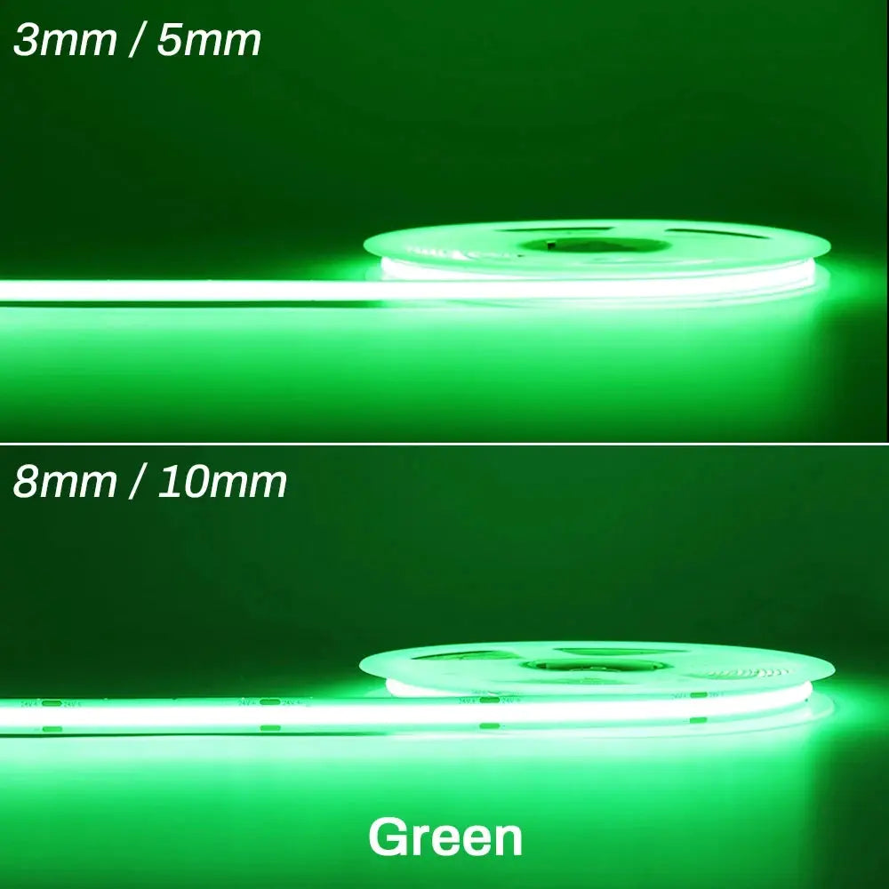 Cob Led Strip Lights 12V 24V Dimmable Tape 3mm 5mm 8mm Ice Blue Yellow Red Green Pink White For Home Decor RA90