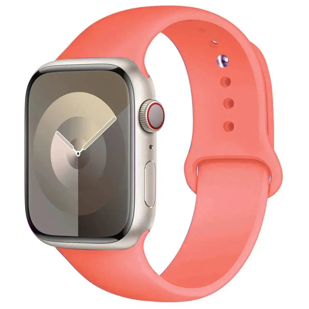 Silicone Apple Watch band, pink sport strap for 38–45mm Apple Watch models (Series 8/7/6/5/4/SE/9/Ultra 2)