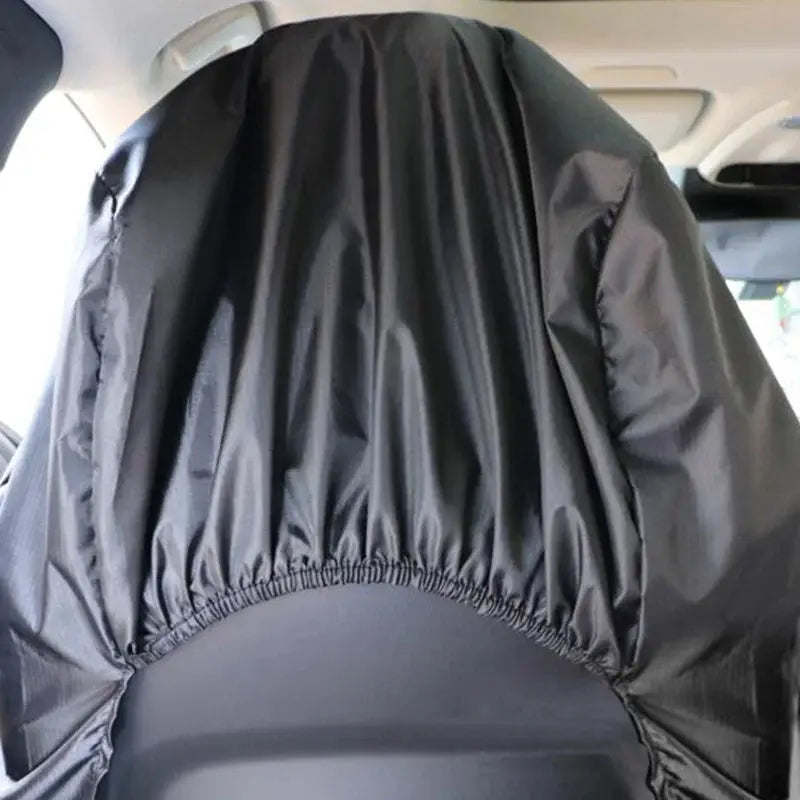 Universal car seat protector by Simples Market in black Oxford fabric with elastic edge
