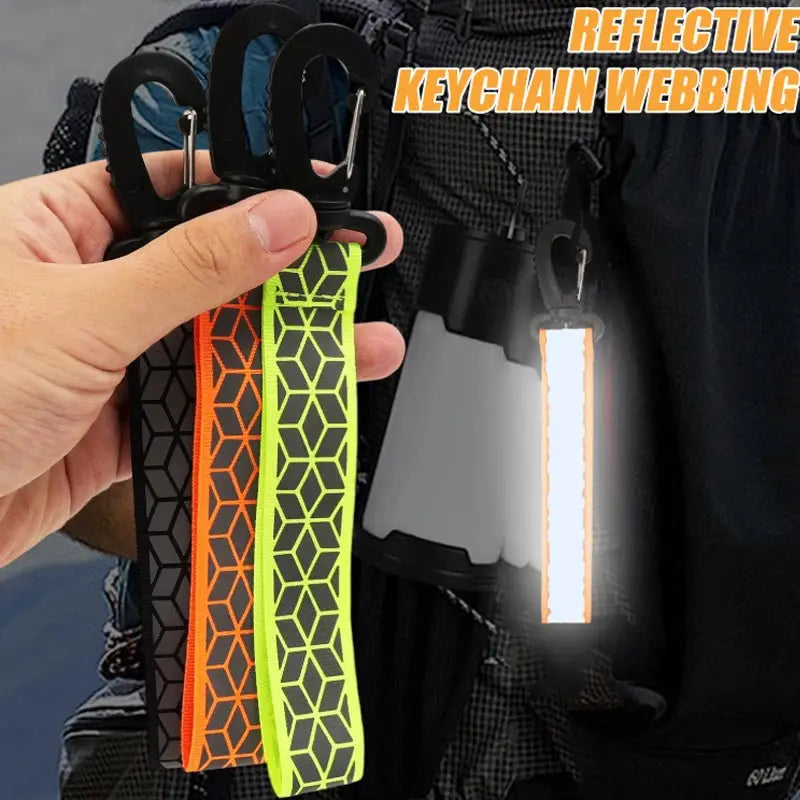Reflective Straps Pendant Keychains 2Pcs For Outdoor Safety Night Running Cycling Backpack Lightweight Bright