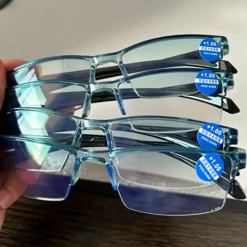 OptiTech Half Frame Blue Light Blocking Reading Glasses With Smart Auto Zoom Autofocus Enhanced Computer Vision