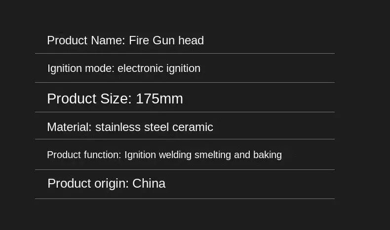 Simples Market multifunctional portable flame gun torch burner, stainless steel ceramic, 175mm