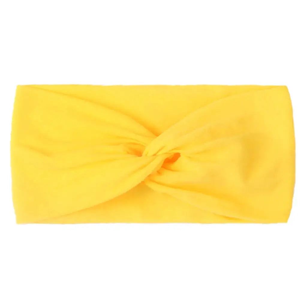 Solid Color Baby Headband for Girls Spring Summer Twisted Knot Design Soft Elastic Hair Accessory Large Size