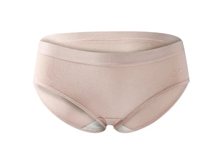Women's pink cotton panties, breathable low-rise briefs with soft fabric