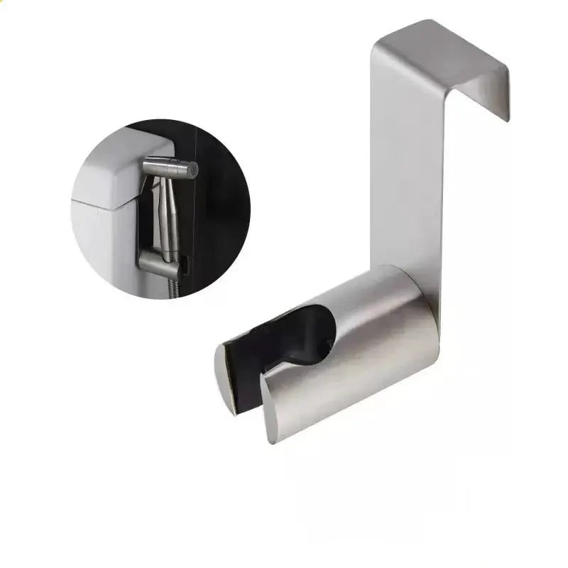Stainless steel bidet sprayer holder hook for bathroom, wall-mounted hand shower hanger