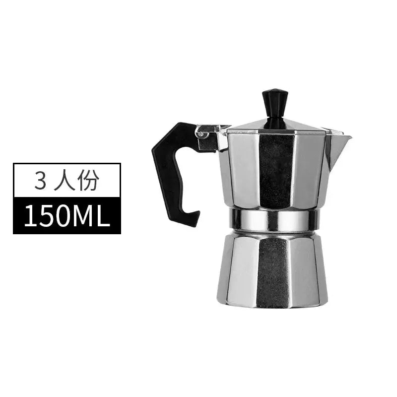 ItaliaBrew Moka Pot Portable Octagonal Stainless Steel Espresso Maker For Rich Italian Coffee