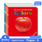 Colorful patterned card book set by Simples Market (6 books) for interactive sensory development with bright colors