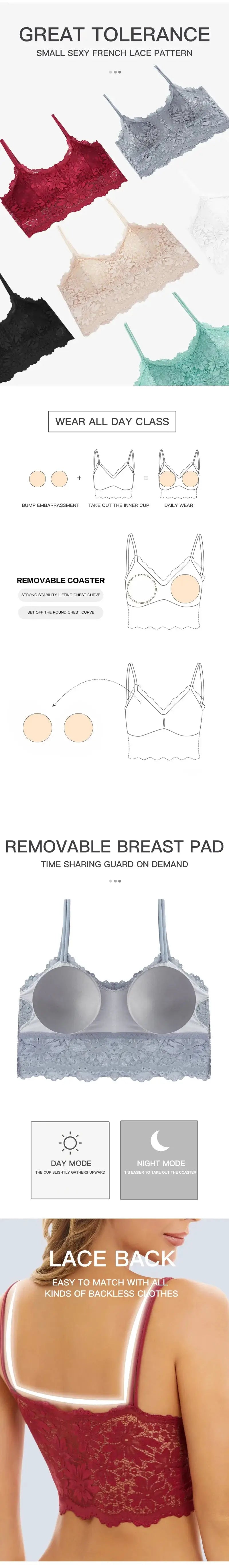 Lace bralette set by Simples Market; six colors available.