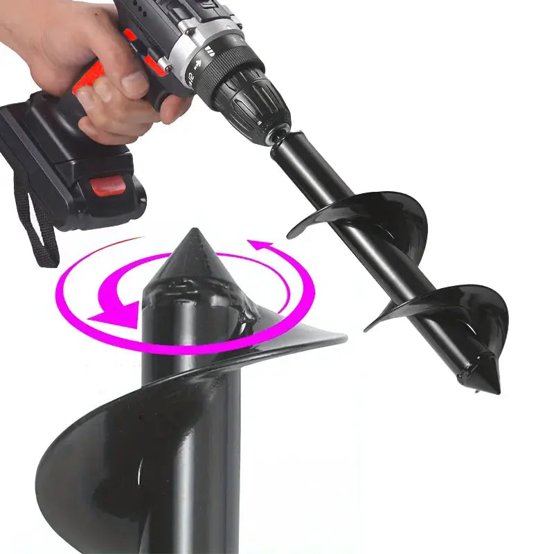 Spiral Hole Drill Bit For Gardening Planting Attach To Corded Or Cordless Drill For Easy Soil Loosening And Hole Digging