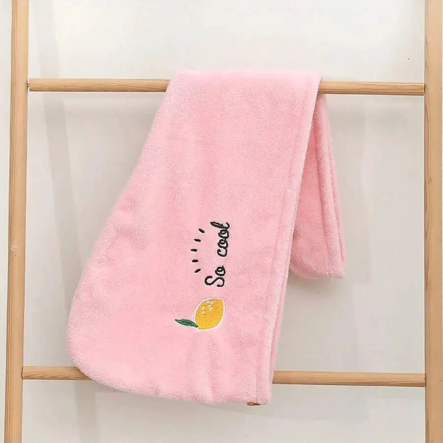1Pc Embroidery Style Hair Drying Cap Coral Fleece Thickened Hair Towel For Bathroom Women Absorbent Quick Dry Shower Cap