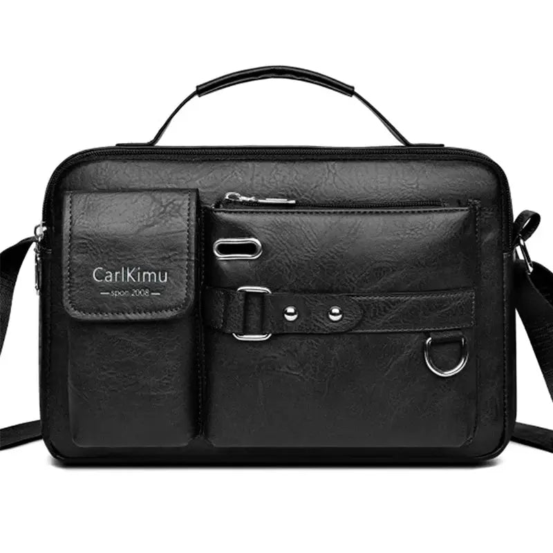 UrbanTrail Retro Messenger Bag Waterproof PU Design Large Capacity Laptop Briefcase for Men