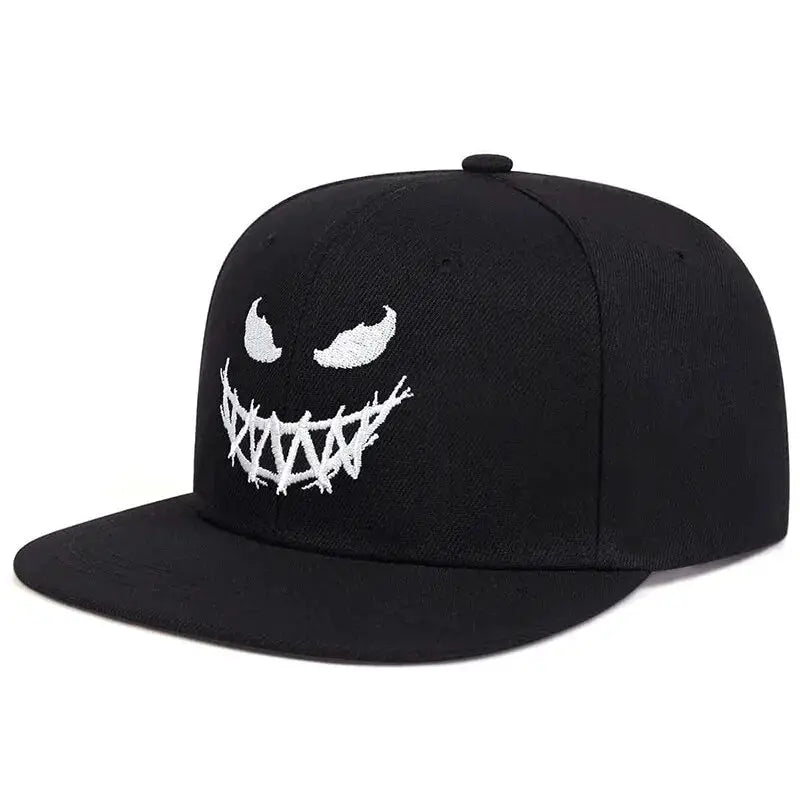 Unisex Ghost Expression Embroidery Hip Hop Baseball Cap Sun Protection Adjustable Outdoor Casual Hat