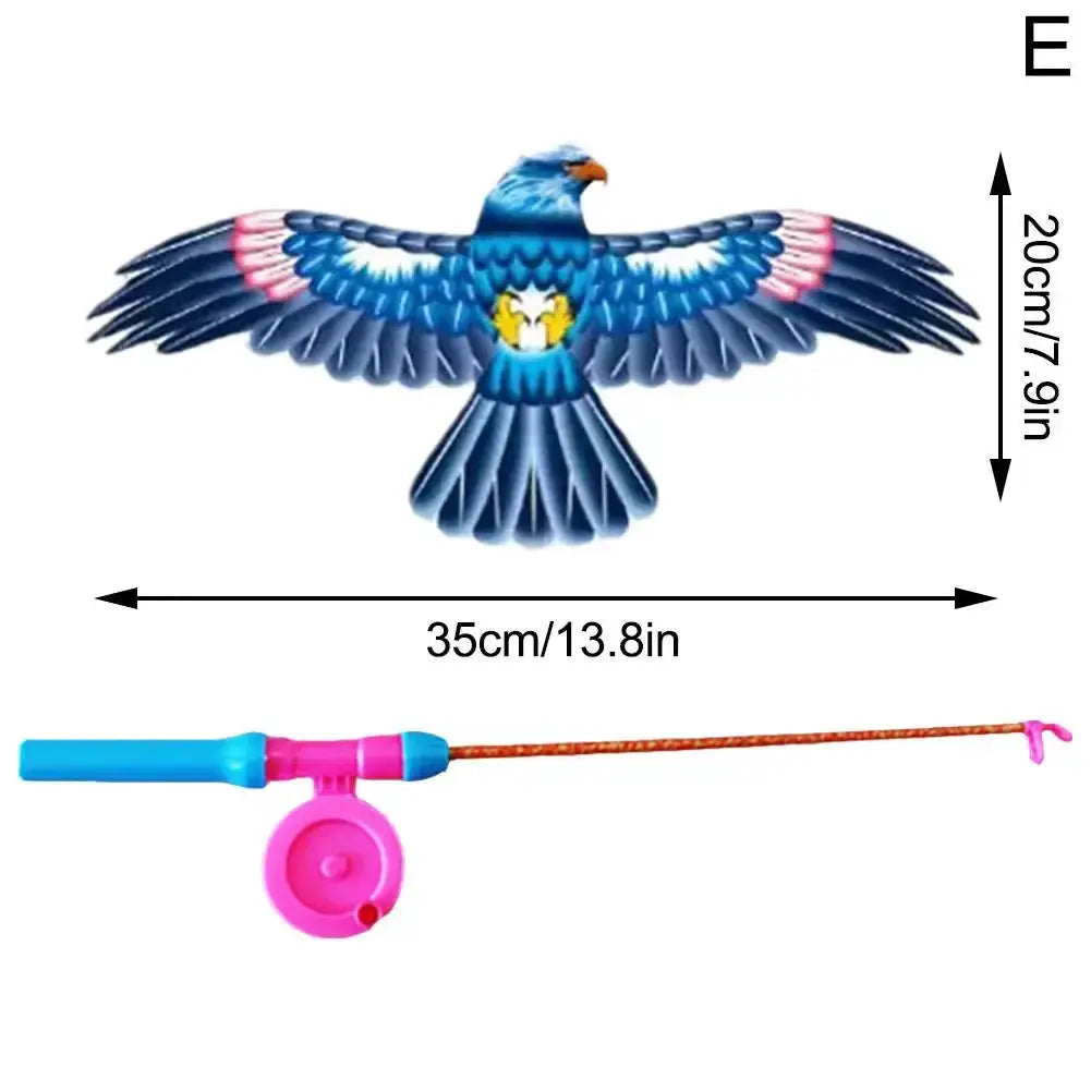 Cartoon Eagle Kids Foldable Mini Plastic Toy Outdoor Flying Kite For Fun And Active Play