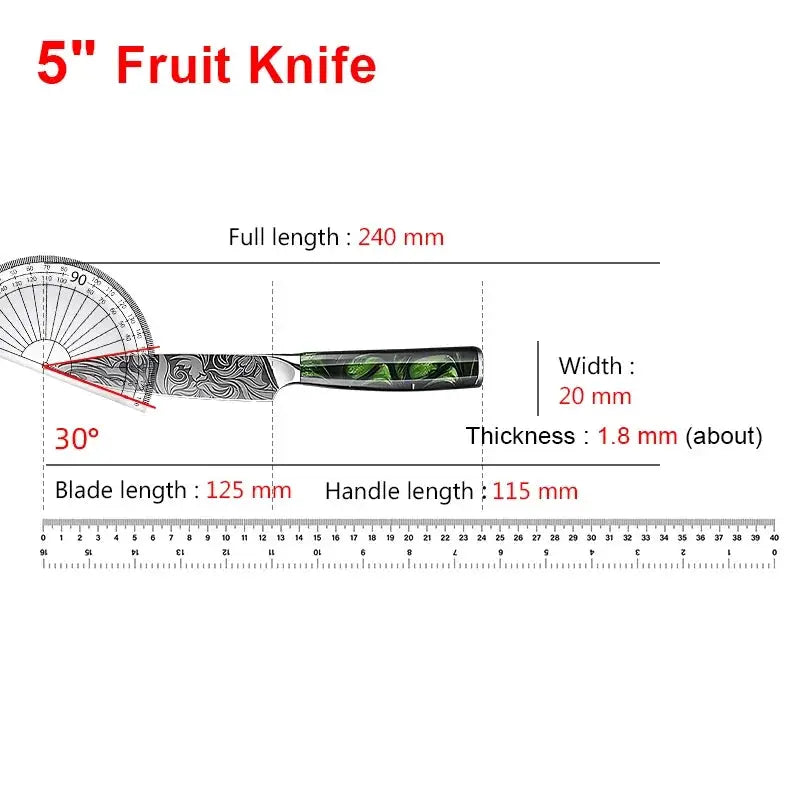 Hikari Japanese Laser Damascus Kitchen Knife Versatile Utility Chef Knife for Meat Fruit Bread Vegetables