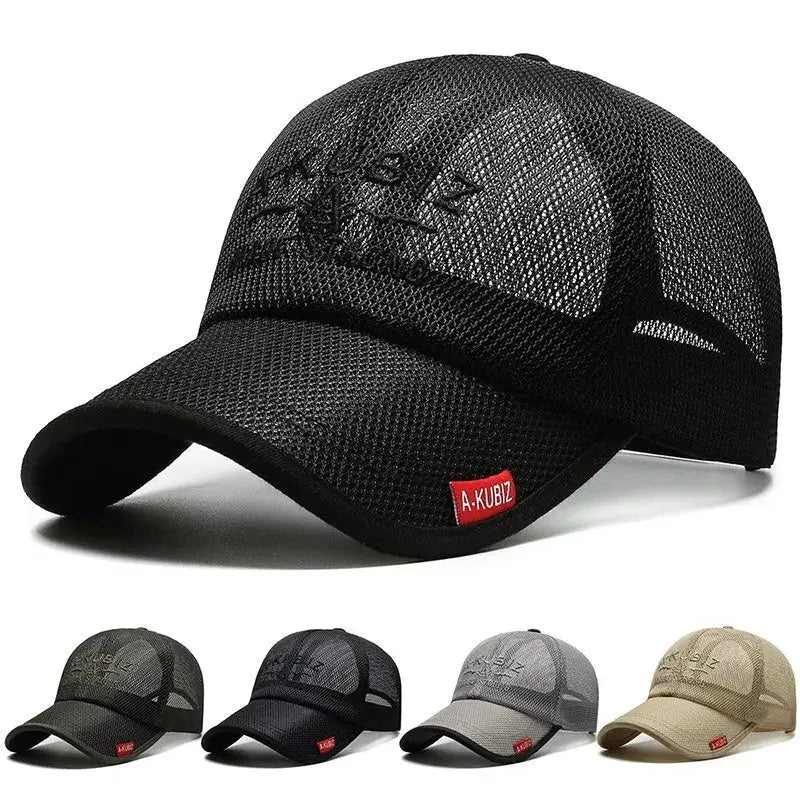 Unisex Mesh Baseball Cap Sun Protection Hat For Summer Men And Women Embroidered Letter Visor Hat
