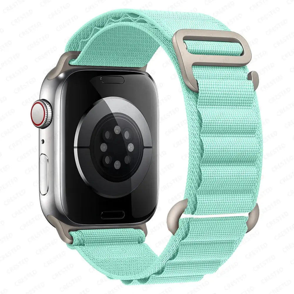 Simples Market Apple Watch nylon Alpine strap in turquoise for 40–49mm iwatch models