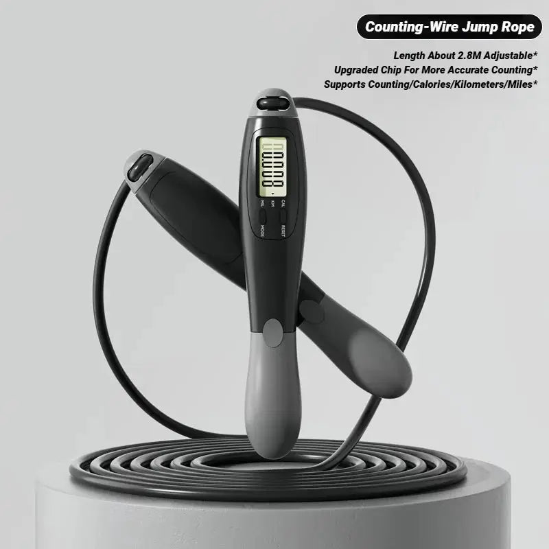 Counting Jump Rope With Electronic Counter And Adjustable Steel Wire Rope For Fitness Training At Home And Gym Equipment